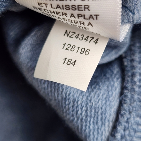 Grey & Gray Faded Blue Demin Embroidered Hoodie Size L - Picture 9 of 13